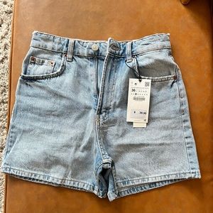 Zara High Waisted Jean Shorts